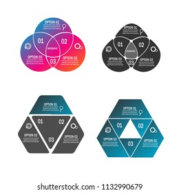 Infographics Flow Chart Data Timeline Element With 3 Option Process Or Steps Design Vector