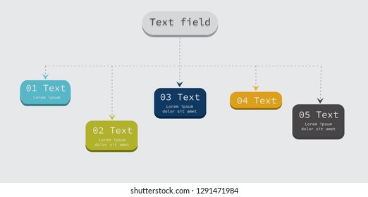 Infographics flowchart 3D. Colored scheme.  Vector Illustration