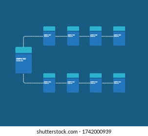 infographics flowchart, colored rectangle scheme with shadows, to be used as a template
