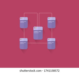 infographics flowchart, colored scheme with shadows, to be used as a template