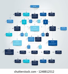 Infographics Flowchart. Colored Shadows Scheme.