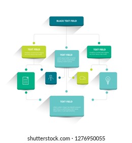 Infographics flowchart. Colored shadows scheme.