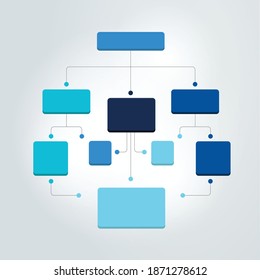 Infographics Flowchart. Colored Shadows Scheme.