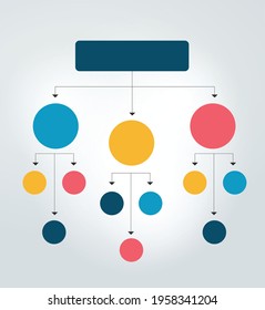 Infographics flowchart. Colored shadows scheme.