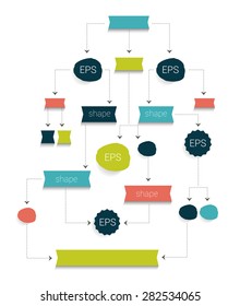 Infographics flowchart. Colored shadows scheme.