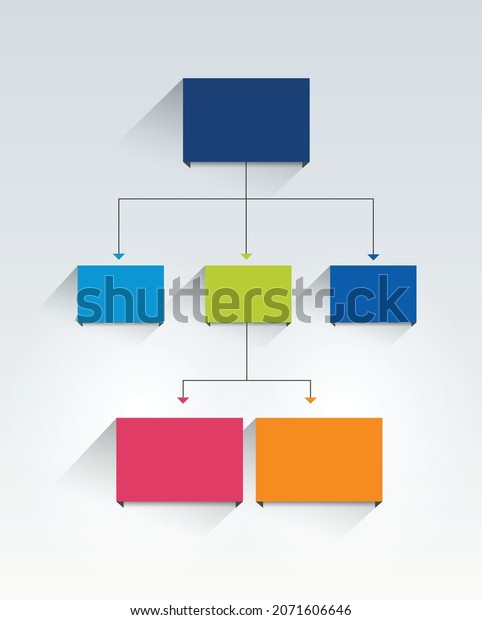 Infographics Flowchart Colored Shadows Scheme Stock Vector (Royalty ...