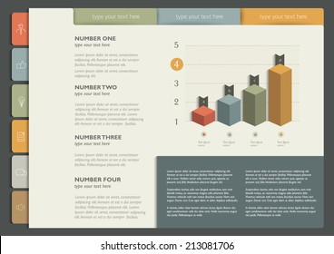 Infographics folder collection. Web page or print template.  Vector background illustration. 