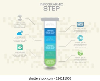 Infographics in the form of chemical test tubes. Vector illustration.