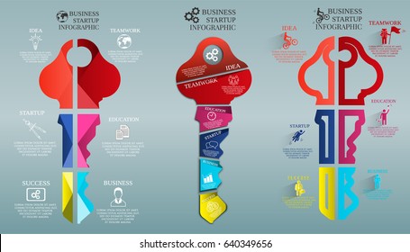 Infographics in the form of keys
