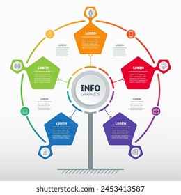 Infographics in the form of a tree. The process of sustainable growth of indicators consists of 5 steps.