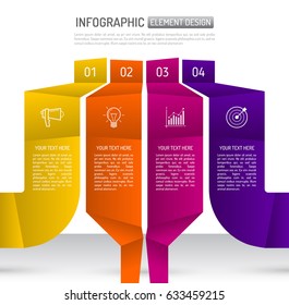 Infographics four options with number, and Information text. Abstract business concept with 4 options or steps.