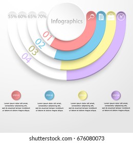 Infographics. Four options. Vector abstract illustration.