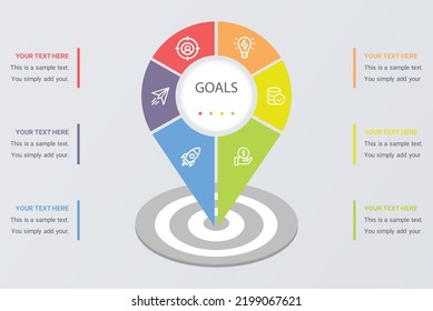 Infographics goals Business goals. Strategy, analysis 6