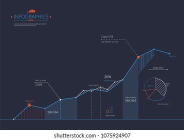 Infographics Graph Chart Data. VEctor illustration
