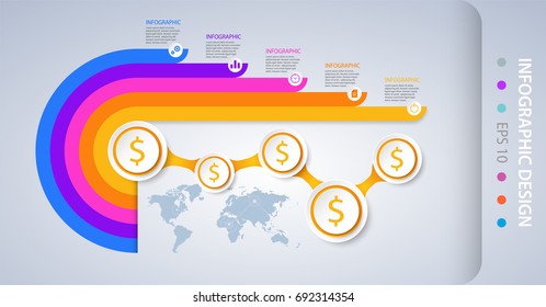 Infographics Graph design vector and icons can be used for workflow layout, diagram, annual report, web design and business concept.