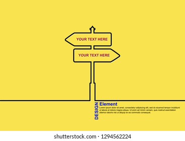 Infographics, Graphic design. Direction of movement or stage of development for schematic illustration