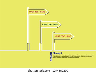 Infographics, Graphic design. Direction of movement or stage of development for schematic illustration