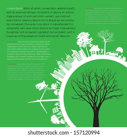 infographics Green modern city living concept. and ECO concept 