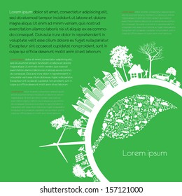 infographics Green modern city living concept. and ECO concept 