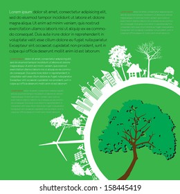 infographics Green modern city living concept. and ECO concept 