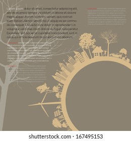 infographics Green modern city living concept. and ECO concept 