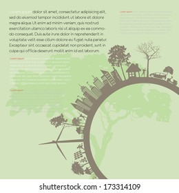 infographics Green modern city living concept. and ECO concept 