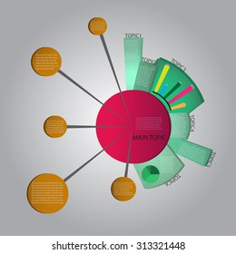 An infographics with grey background. in vector and illustration,