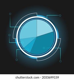 Infographics Hi-Tech Circle Shape Pie Chart