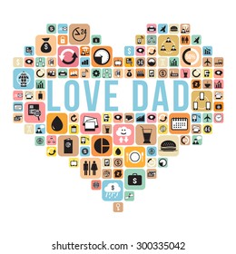 Infographics icon in heart shape. vector format