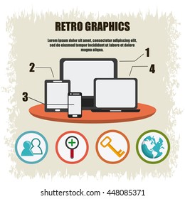 Infographics icon. Retro design. Vector graphic