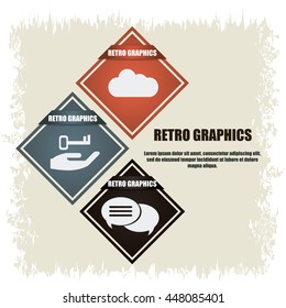 Infographics icon. Retro design. Vector graphic