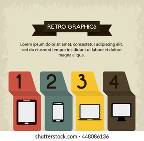 Infographics icon. Retro design. Vector graphic