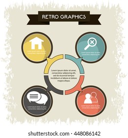Infographics icon. Retro design. Vector graphic