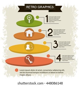Infographics icon. Retro design. Vector graphic