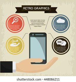 Infographics icon. Retro design. Vector graphic