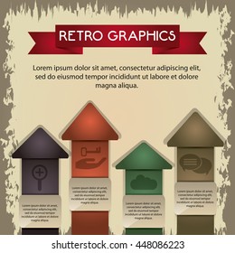 Infographics icon. Retro design. Vector graphic