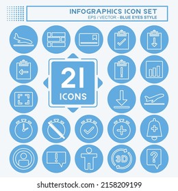 Infographics Icon Set. suitable for Education symbol. blue eyes style. simple design editable. design template vector. simple symbol illustration