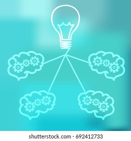 Infographics idea brainstorming collective brain thoughts success business