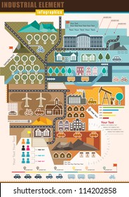 Infographics Industrial Element and residential areas , Set Of vector infographics and Information Graphics