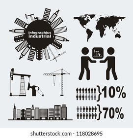 infographics of industrial, vintage style. vector illustration