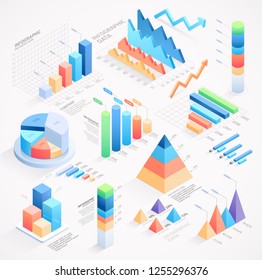 Infographics isometric elements vector illustrations.