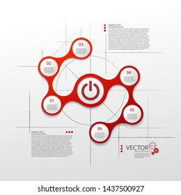 Infographics. Layout of the business plan. Development scheme. Presentation of a new project. Marketing. The drawing figure. Vector illustration.