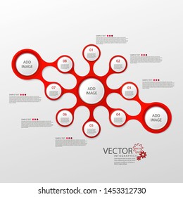 Infographics. Layout of the business plan. Presentation of a new project. Development strategy. Graphic information. Marketing. Vector illustration.