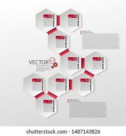 Infographics. Layout for the business plan. Presentation of a new project. The nine steps of development.  