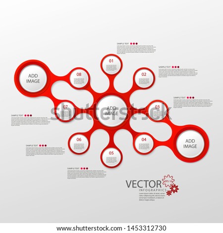 Infographics. Layout of the business plan. Presentation of a new project. Development strategy. Graphic information. Marketing. Vector illustration.