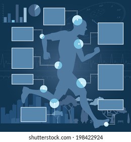 Infographics Layout For Runner Injury Prevention And Training, No Transparencies ESP 8, Copy Space Panels Are On The Separate Layer