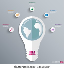Infographics lightbulb design template