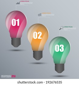 Infographics lightbulb design template