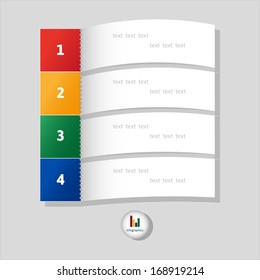 Infographics: List Of Steps And Stages In Red, Yellow, Green, Blue Colors