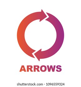 Infographics logo. Vector diagram. Template pie chart of two colored arrows. EPS 10